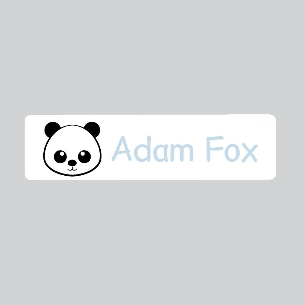 25 x Personalised Iron-on Name Labels - Panda