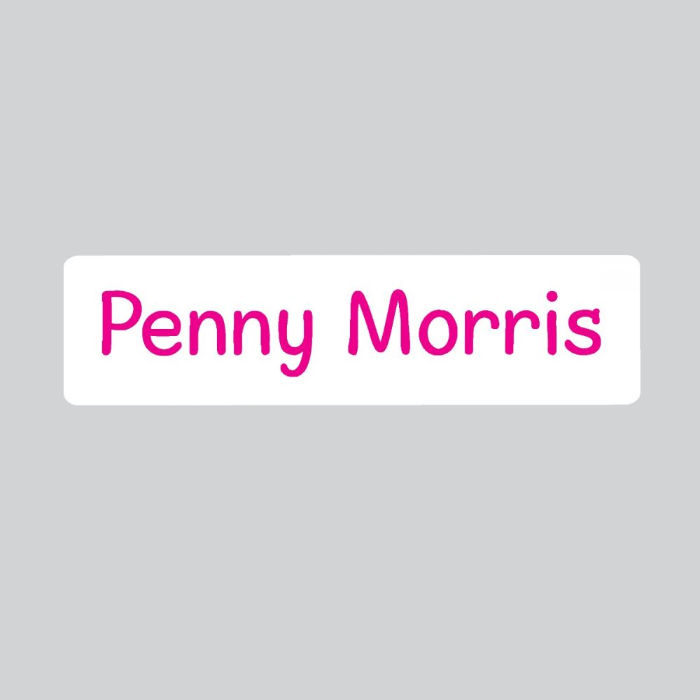 25 x Personalised Iron-on Name Labels - Dark Pink