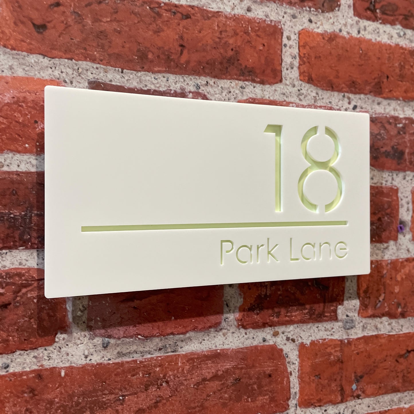 Premier Glow In The Dark Laser Cut Door Sign Plaque - White