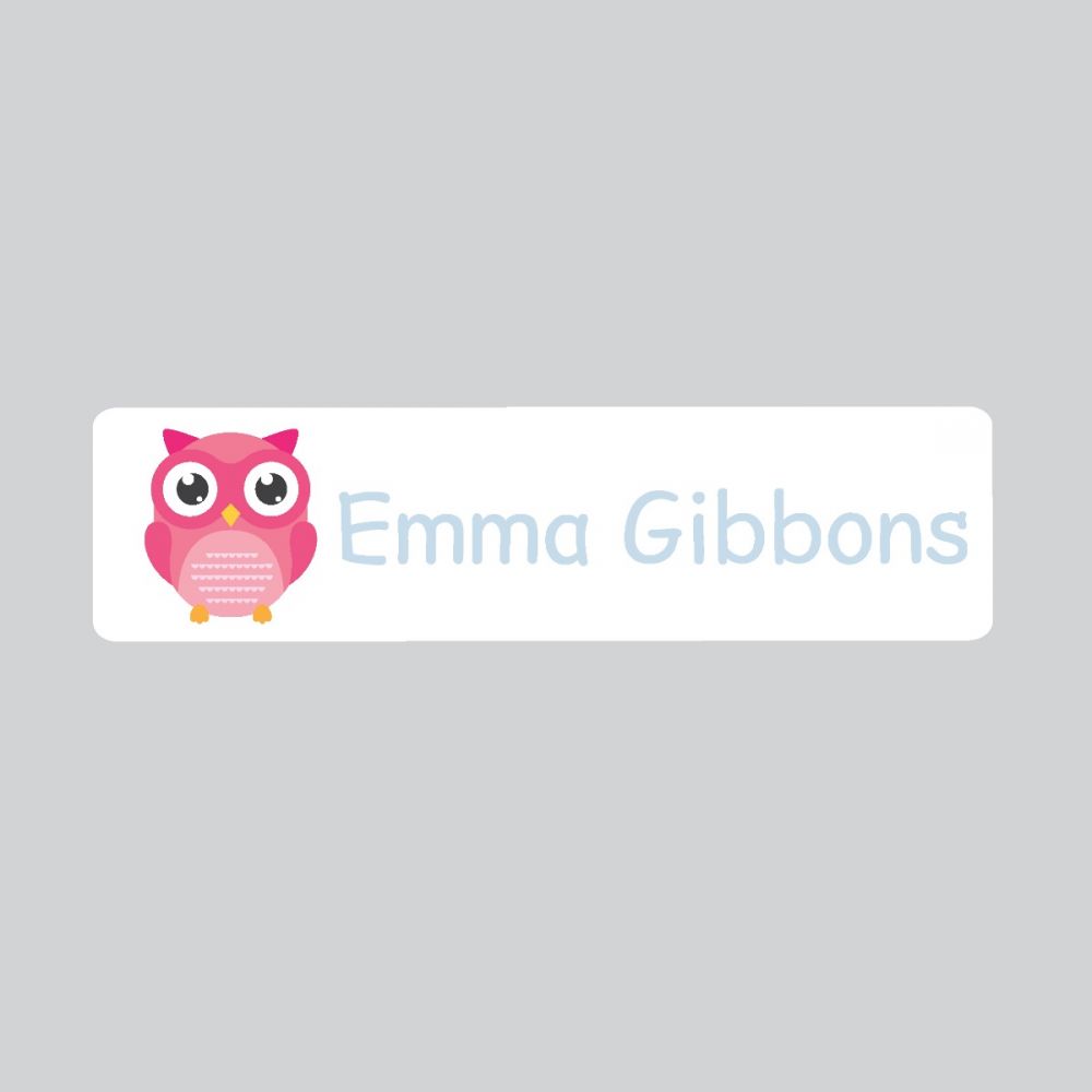 25 x Personalised Iron-on Name Labels - Owl