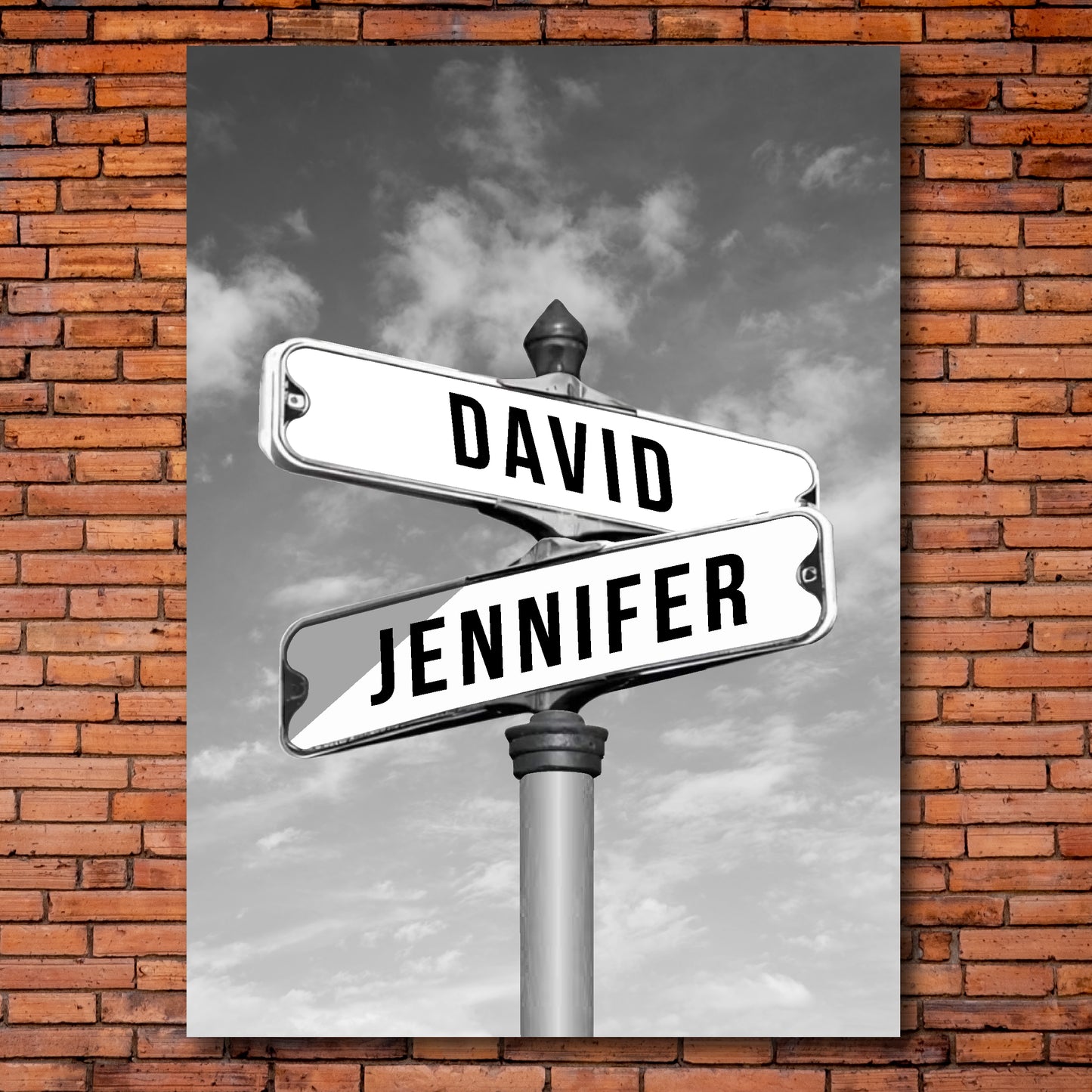A4 (12" x 8") - Personalised Name Street Sign Intersection Canvas