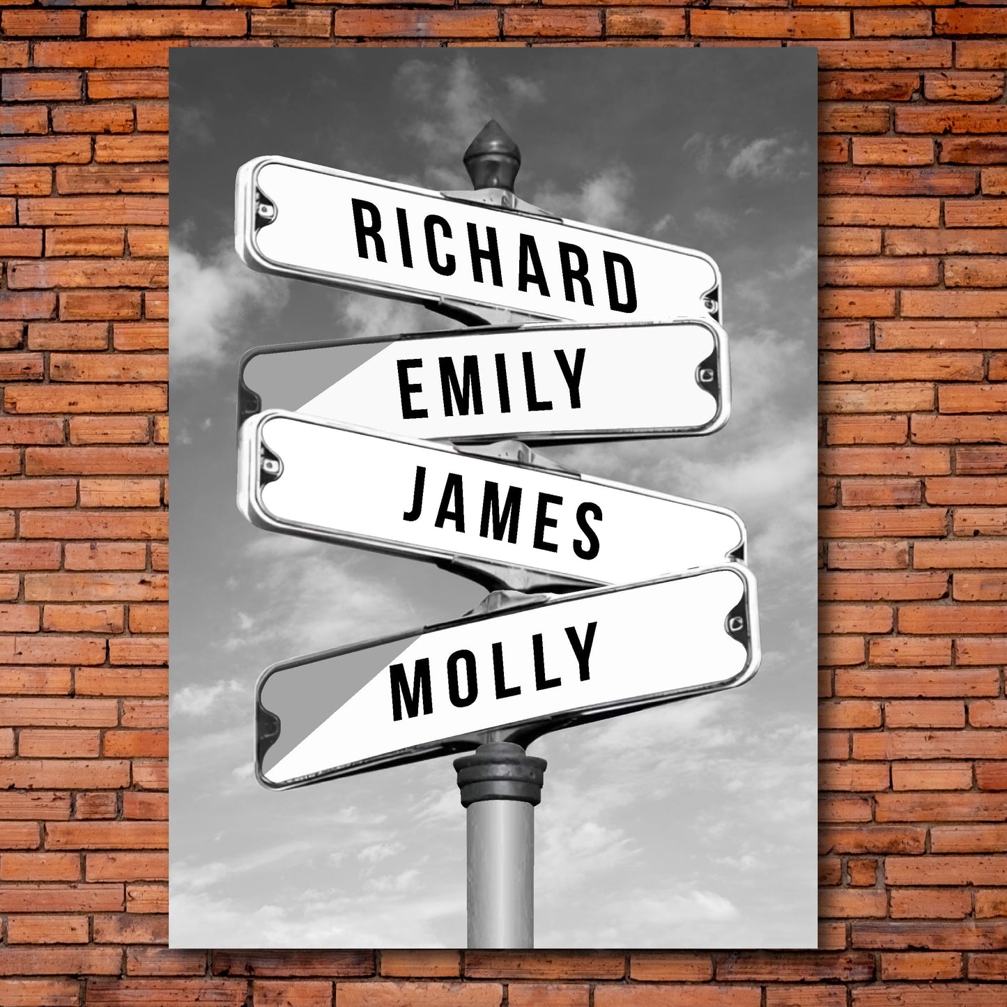 A2 (20" x 16") - Personalised Name Street Sign Intersection Canvas