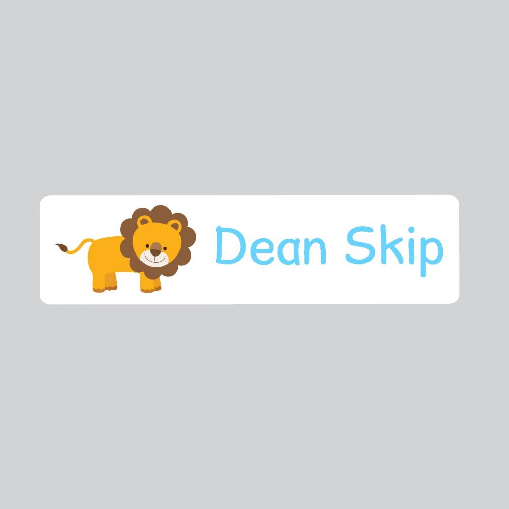 25 x Personalised Iron-on Name Labels - Lion