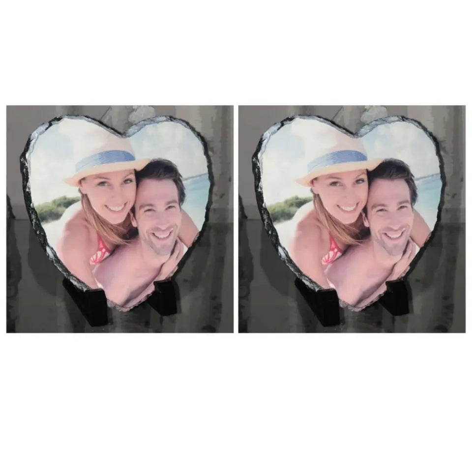 Personalised Photo Slate - Heart Shaped Buy 2