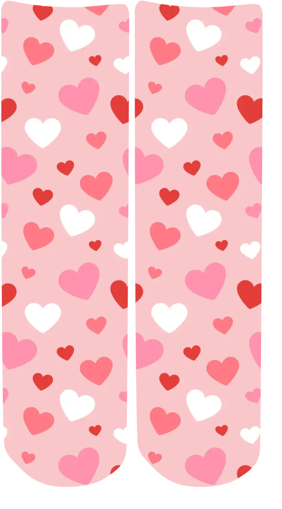 Personalised Valentine Face Socks - V07 Hearts_Light Pink