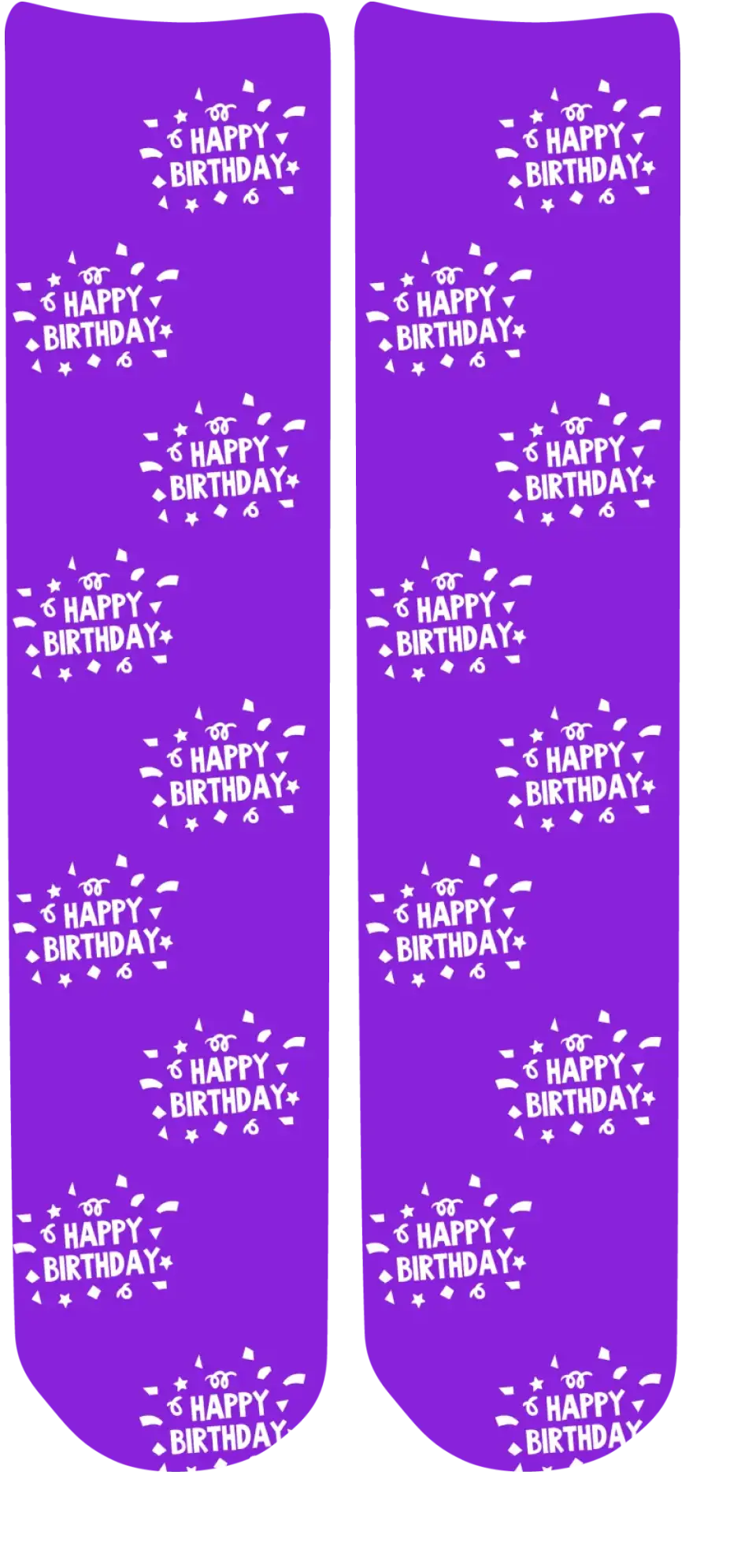Personalised Face Socks - Happy Birthday Purple