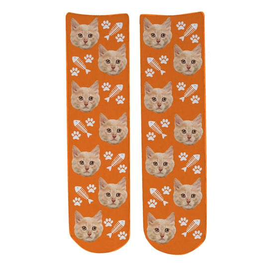 Personalised Face Socks - Pet Orange (CPawPattern)