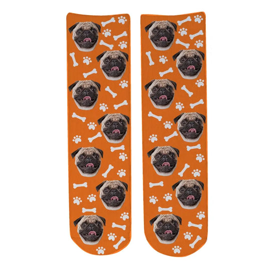 Personalised Face Socks - Pet Orange (DBonePattern)