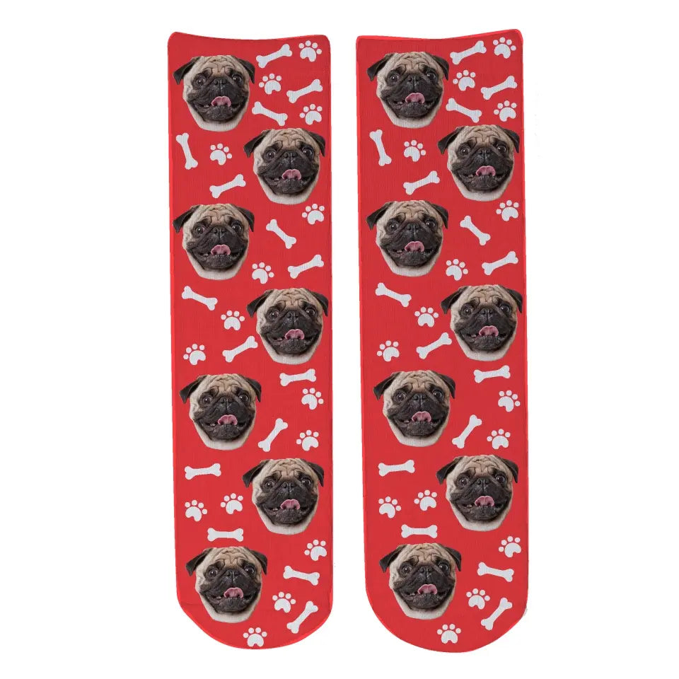 Personalised Face Socks - Pet Red (DBonePattern)