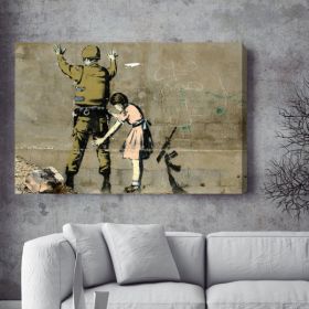 Girl Searching Soldier Banksy Canvas