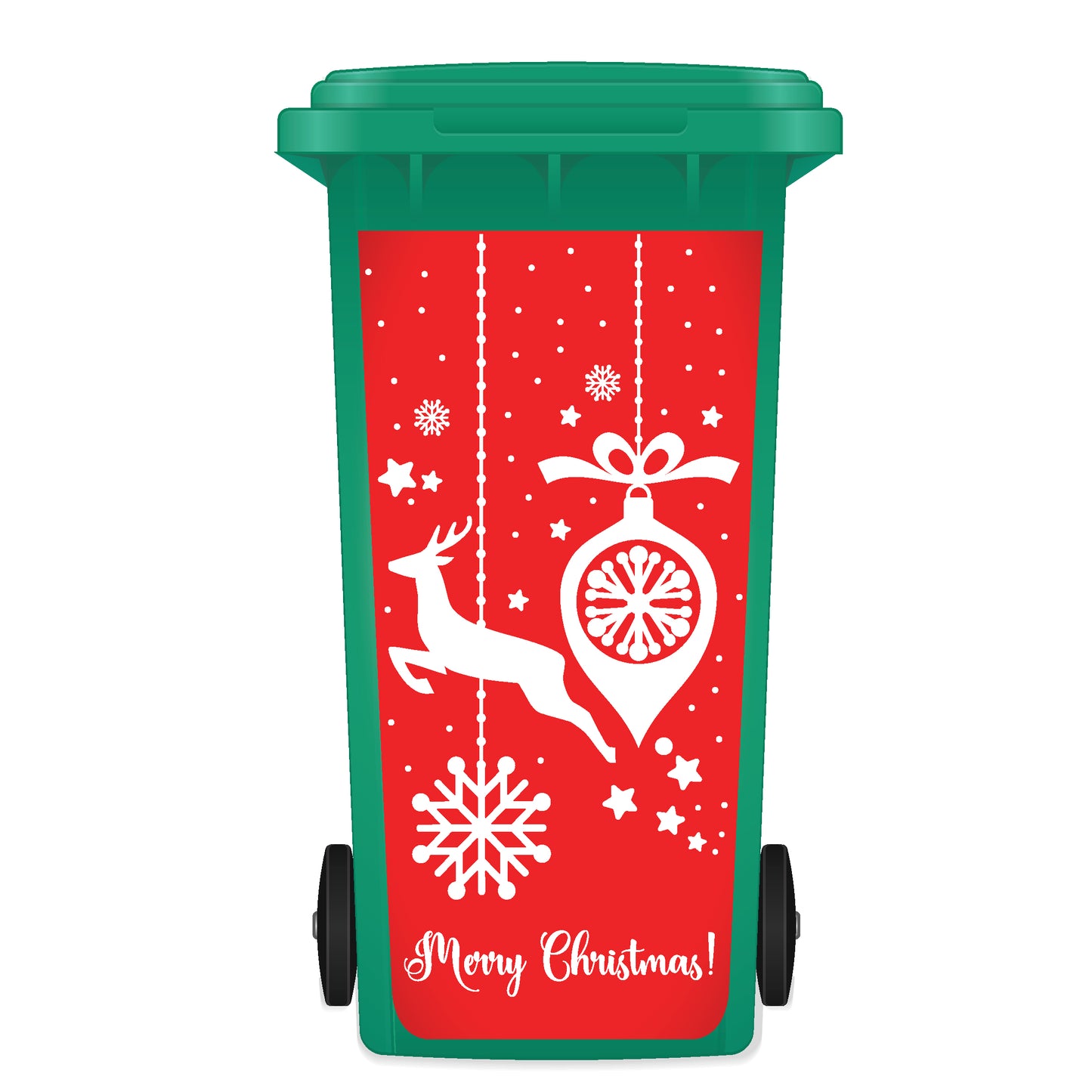 Christmas Wheelie Bin Panel Sticker - Festive Decorations B022