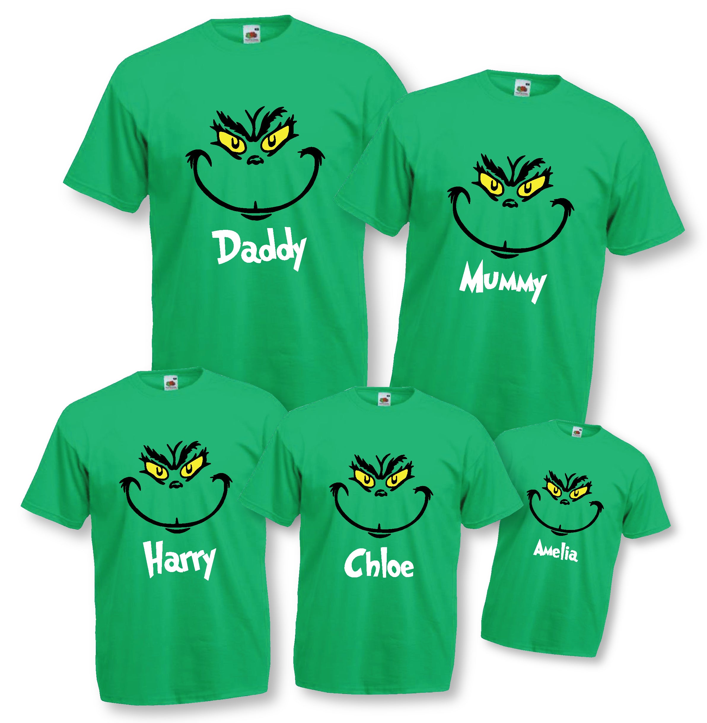 Personalised Name Christmas T Shirt Grinch Inspired