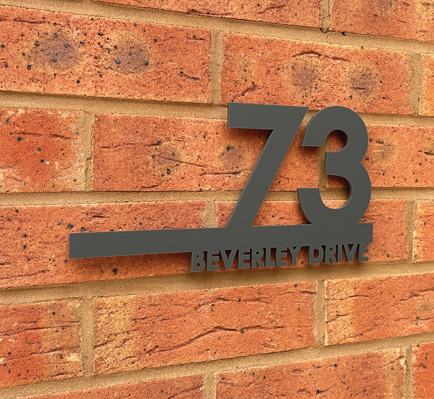 Personalised Acrylic Laser Cut Door Sign - Grey (Ely)