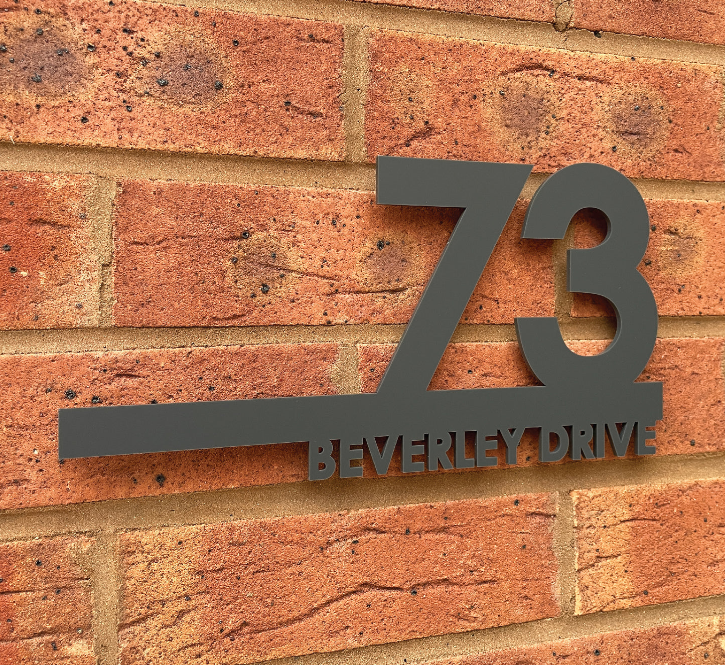 Personalised Acrylic Laser Cut Door Sign - Grey (Ely)