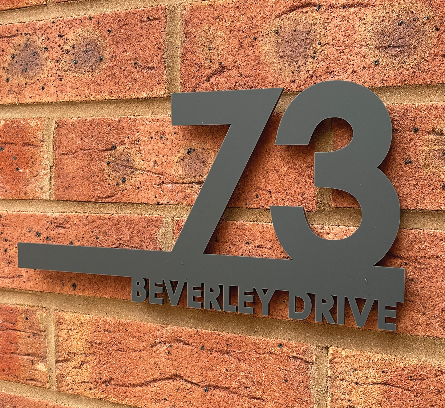 Personalised Acrylic Laser Cut Door Sign - Grey (Ely)