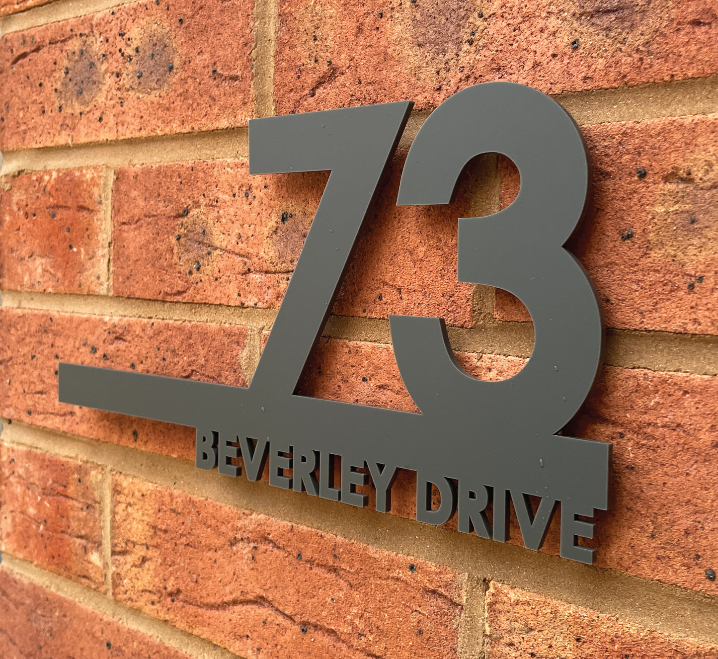 Personalised Acrylic Laser Cut Door Sign - Grey (Ely)