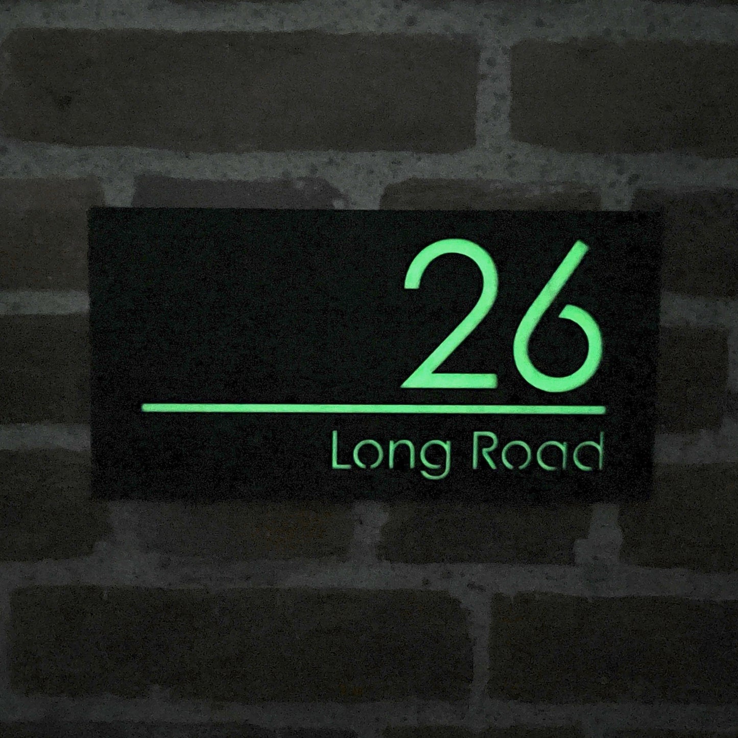 Premier Glow In The Dark Laser Cut Door Sign Plaque - Black