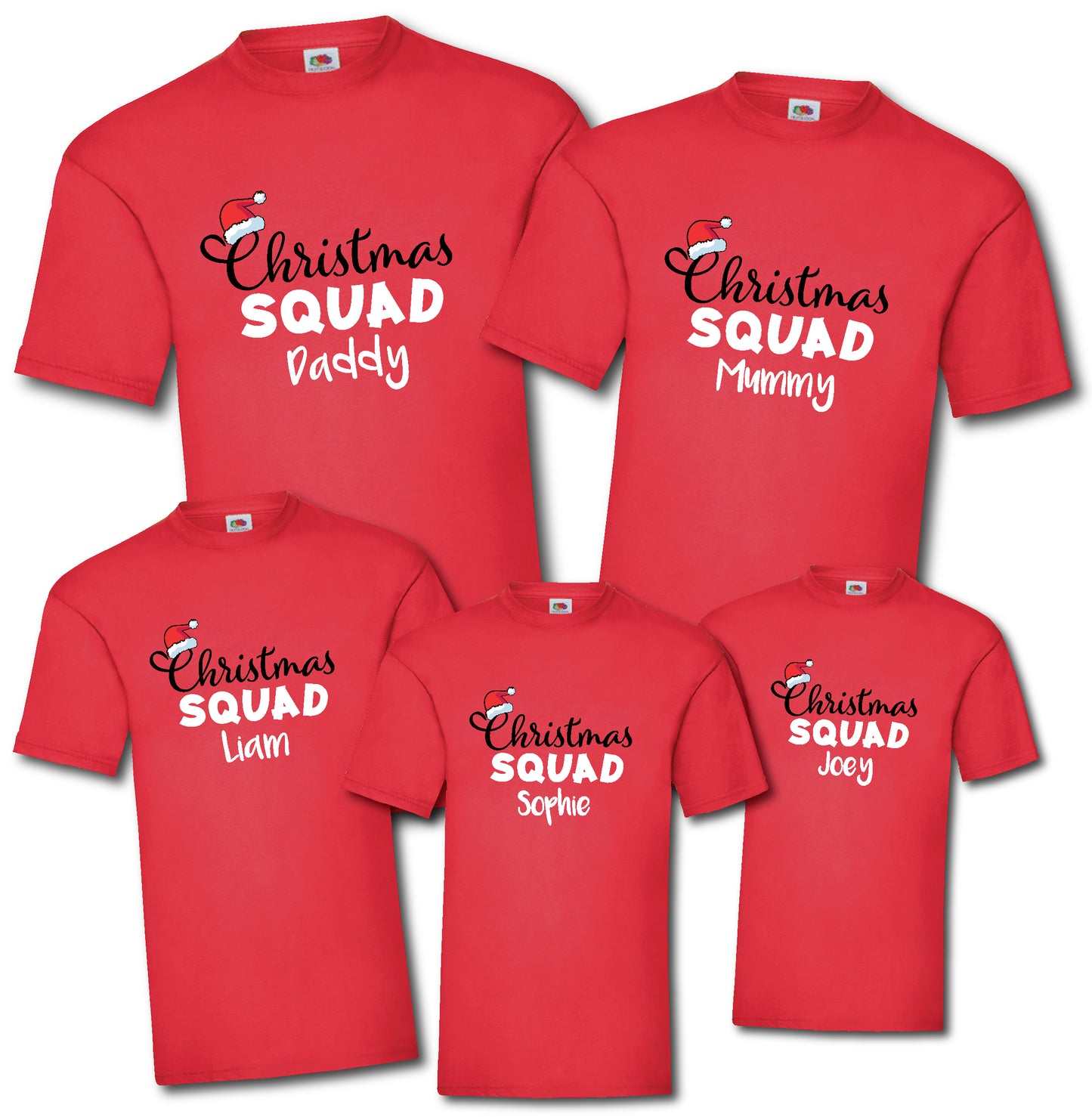 Personalised Name Christmas T-Shirt - Christmas Squad