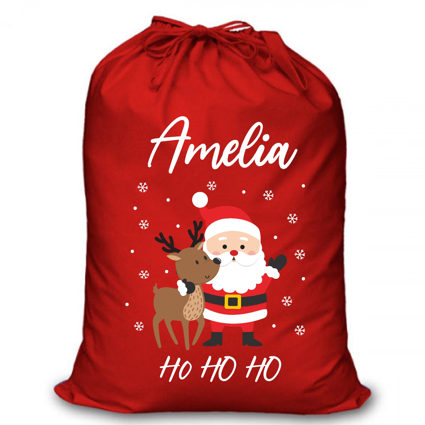 Personalised Red Christmas Santa Sack - Santa (HoHoHo)