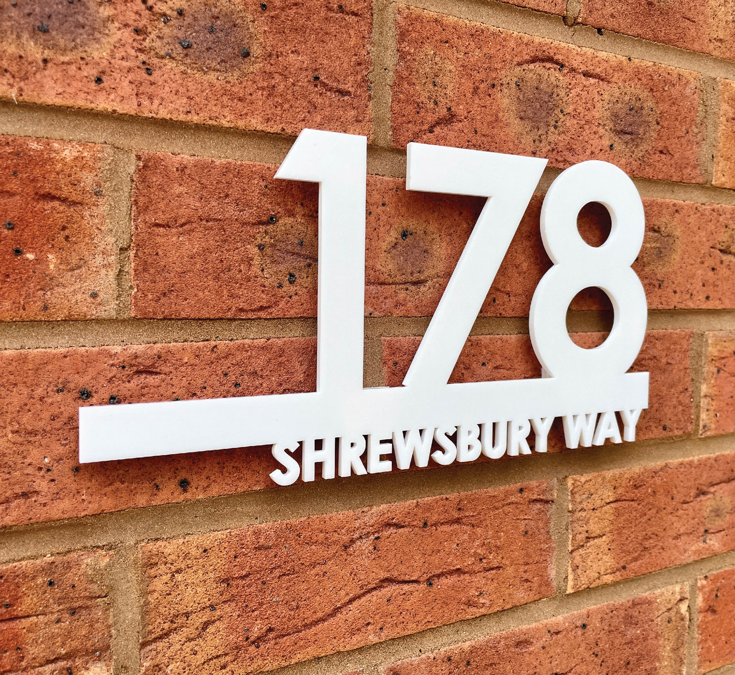 Personalised Acrylic Laser Cut Door Sign - White (Ely)