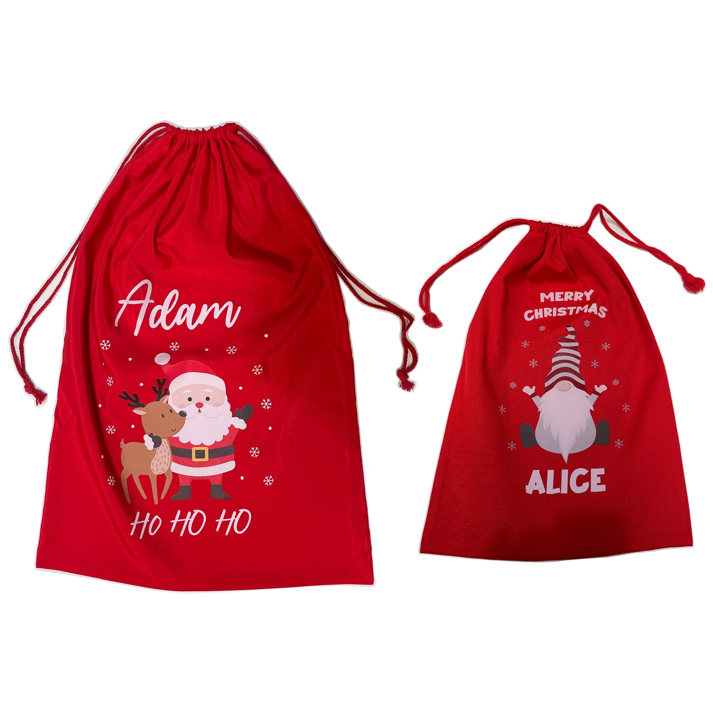 Personalised Red Christmas Santa Sack - Snowman