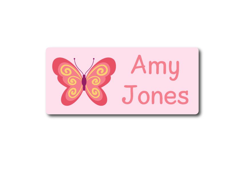 Butterfly Rectangle Name Label
