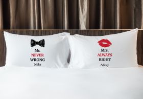 Personalised Mr & Mrs Pillowcase - Always Right