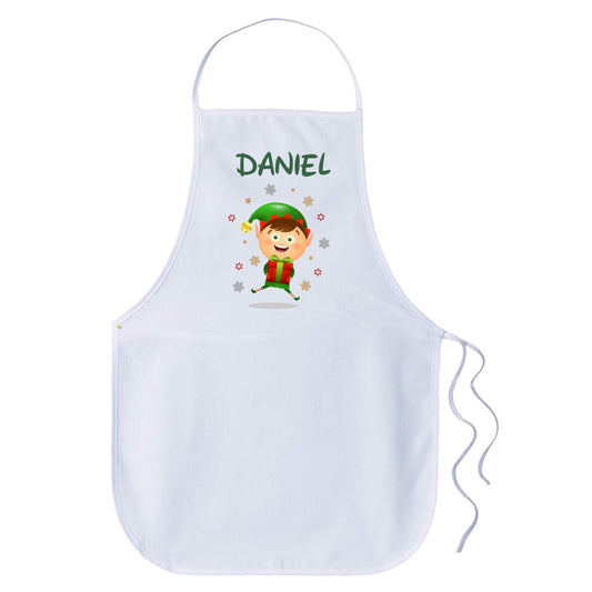 Children Christmas Personalised Name Apron - Elf