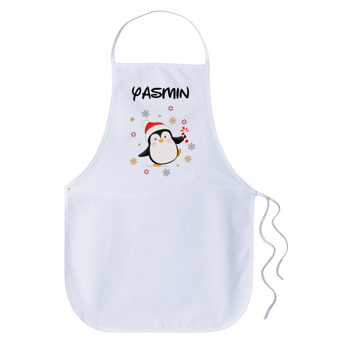 Children Christmas Personalised Name Apron - Penguin