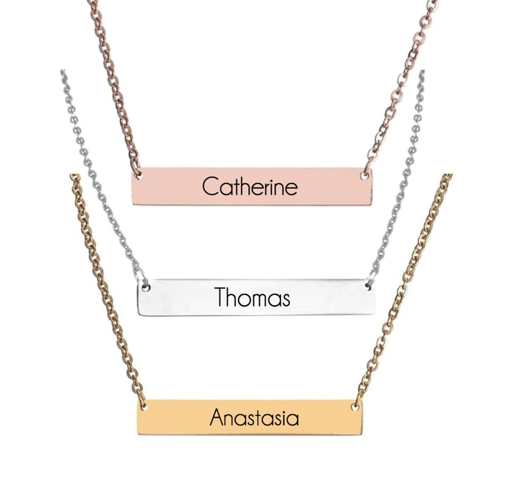 Personalised Name Pendant Necklace - Rose Gold Coloured