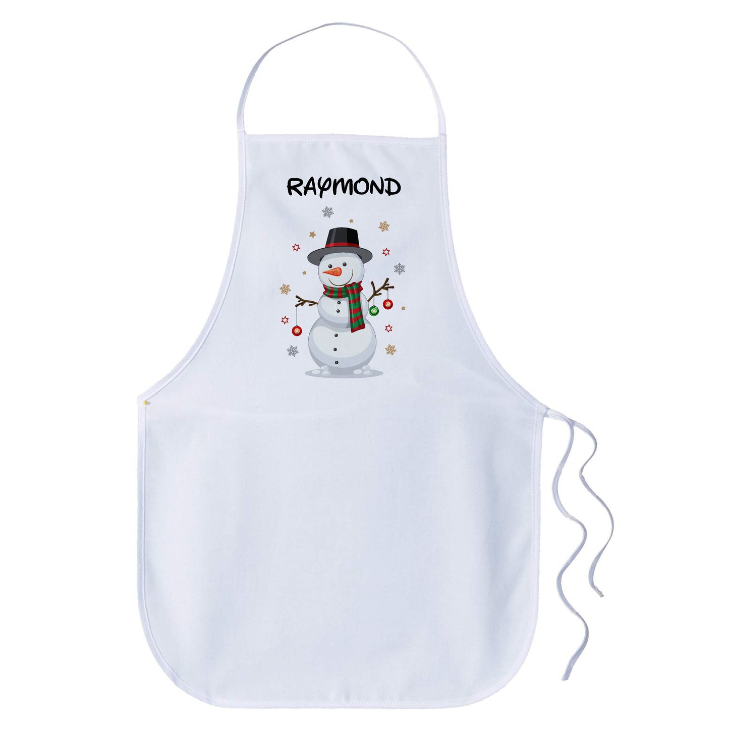 Children Christmas Personalised Name Apron - Snowman