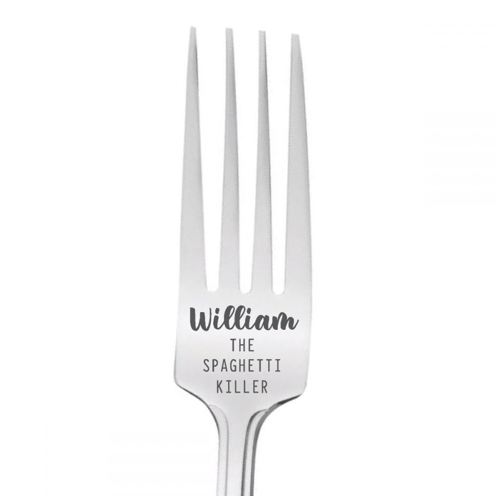 Personalised 'Name' Stainless Steel Fork - The Spaghetti Killer