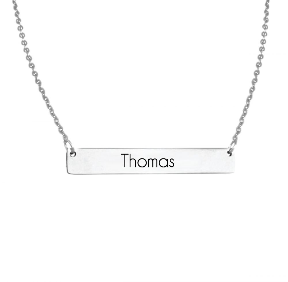 Personalised Name Pendant Necklace - Silver Coloured